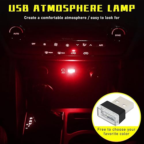 Miniatura 4 de 4 lámparas LED USB para el interior del automóvil, luz nocturna de decoración USB enchufable, kit de iluminación ambiental portátil para automóvil,