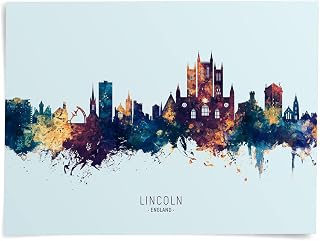 Lincoln England Skyline art print poster, unframed -12089