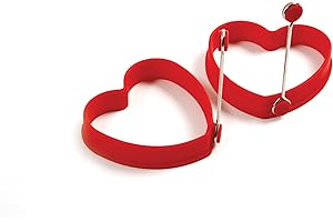 Norpro 999R Silicone Heart-Shaped Pancake and Egg Rings, Set of 2