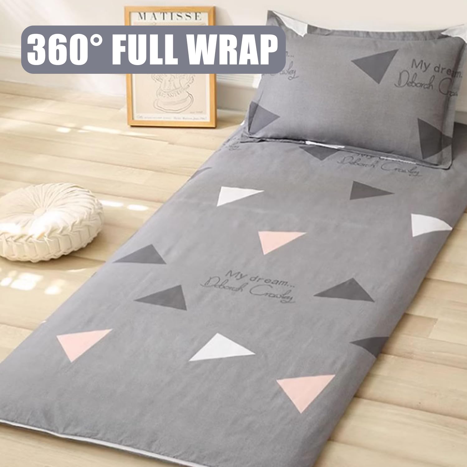D,90x200cm, Futon Materasso Copertura Queen/King Size con Cerniera Copriletto Giapponese Wrap Completo Tappetino Letto Pieghevole Fodera Futon Rivestimento per Materasso Futon