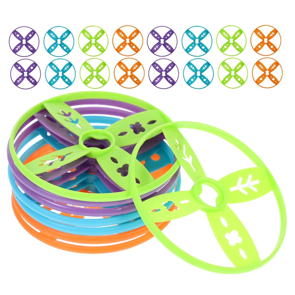 Juego de 40 Discos Voladores de Repuesto Compatibles con Juguetes Portátiles Pie, Colores y Formas Aleatorias, para Juegos de Deportes al Aire Libre en Patio, Playa y Parque