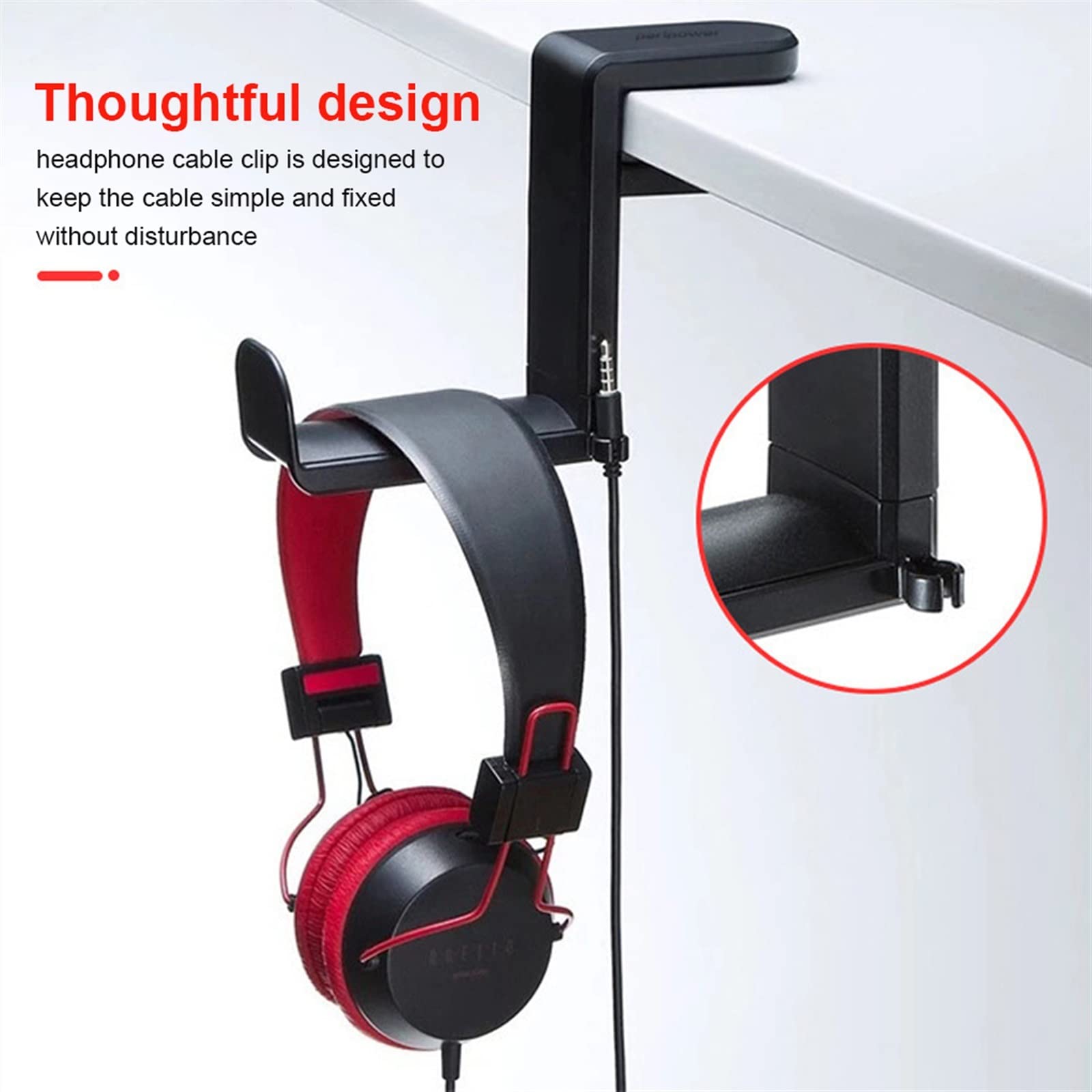 Kopfhörerständer, Gaming-Headset-Haken-Halterung für PC, verstellbarer Kopfhörer-Aufhänger, langlebiges Design, platzsparender Organizer für Gaming-Zubehör