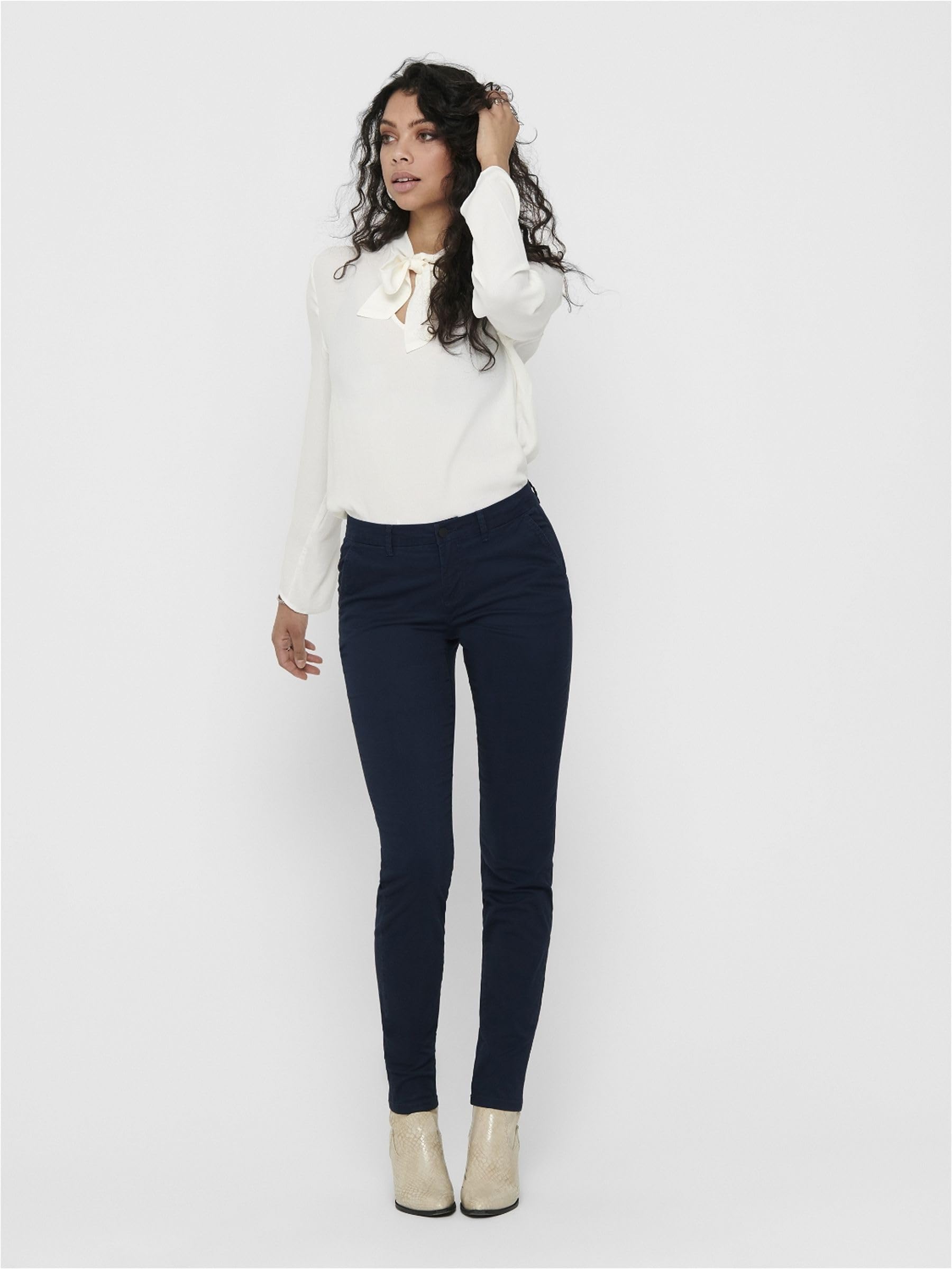 ONLY Damen Hose Only Female Chino Hose Onlparis Slim Fit Chino Hose