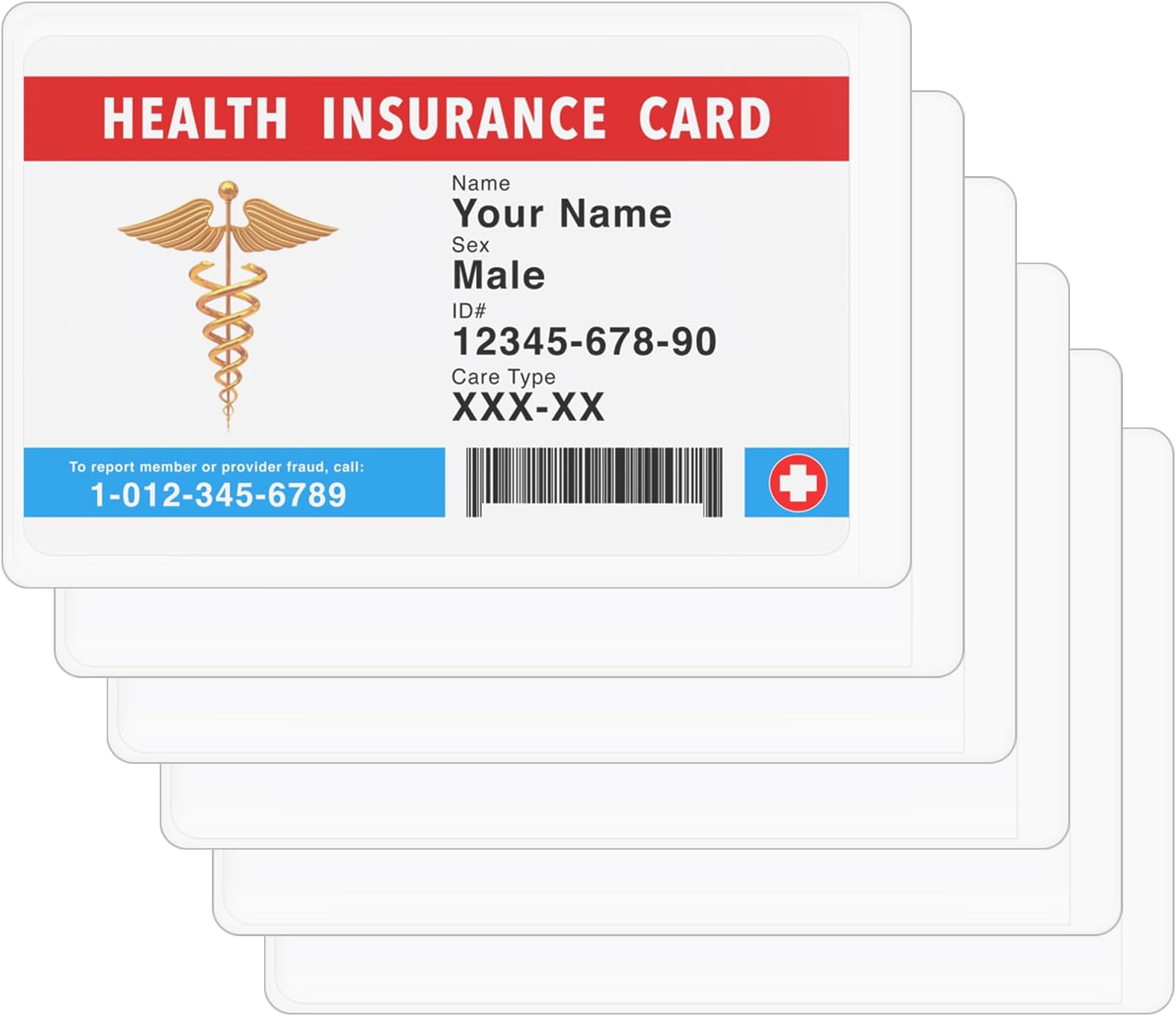 6 Pack New Medicare Card Holder Protector Sleeves, Soft Clear PVC Wallet Insert for Credit and Business Card, 2.44 x 3.66 Inch Thick Transparent Waterproof for License ID Social Security Card