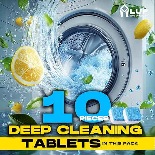 Image of UltraConcentrated Washing Machine Cleaning Tablets, 10 Pcs Tabs Descaler for Washing Machine Drum Cleaner, Tub Deep Clean - Front & Top Load, Dishwasher | 2X Deeper - 2X Faster - 2X Power
