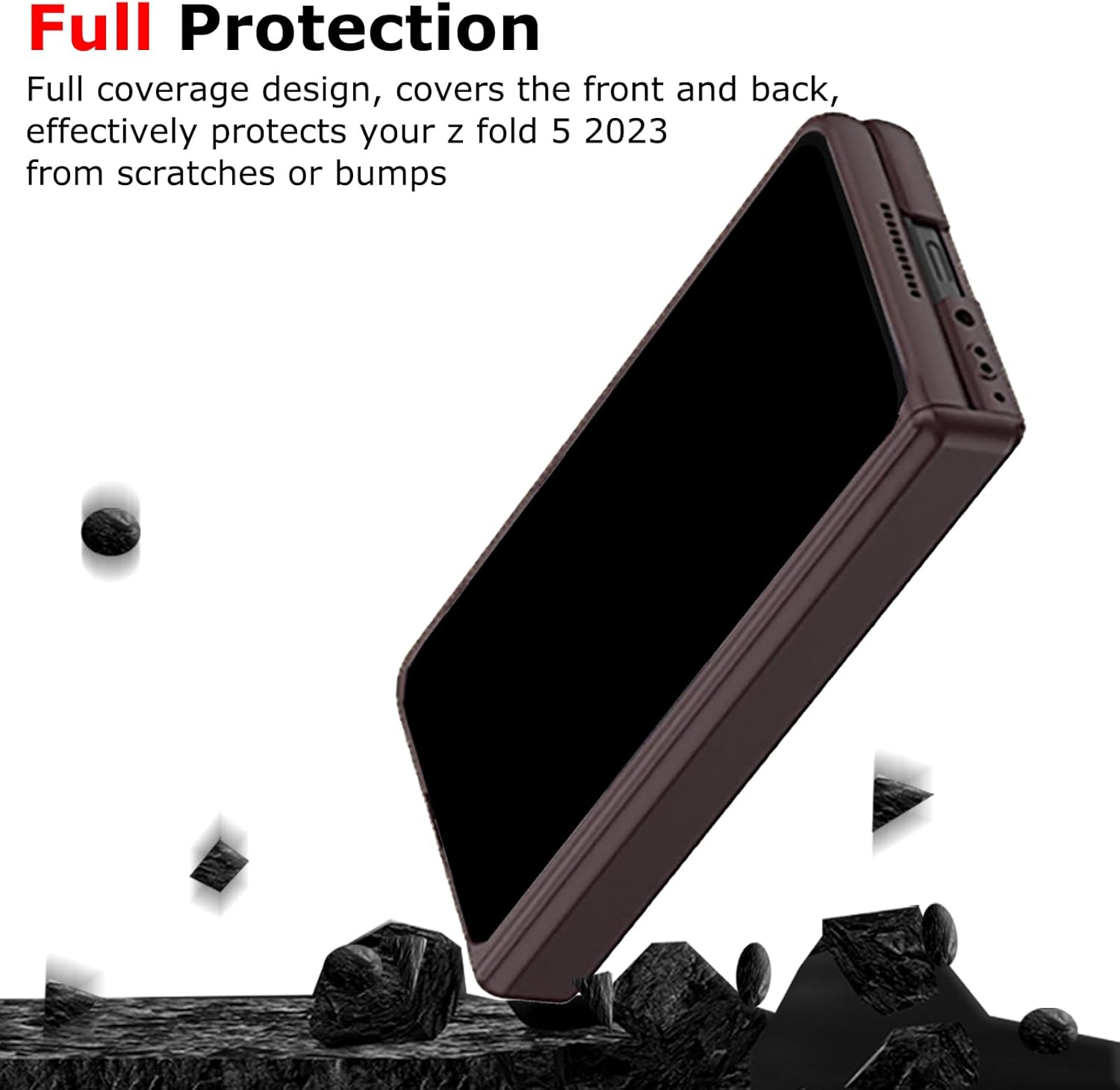 for Samsung Galaxy Z Fold 4 Case with Privacy Screen Protector, Fold4 Anti-Spy Phone Case with S Pen Holder & Stylus Kickstand Hinge Protection Privacy Protective Cover for Z Fold 4 Wine Red