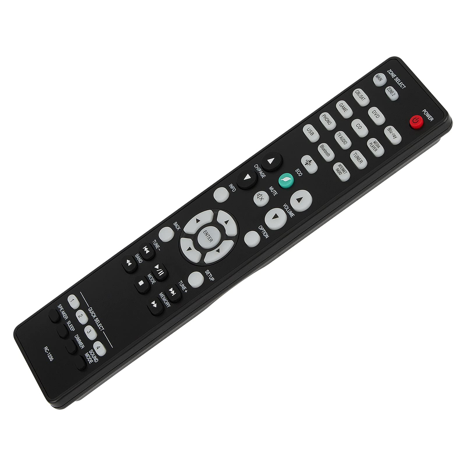 VINABTY RC-1235 Replacement Remote Control Compatible with Denon Stereo Receiver DRA-800H DRA-800, Black - Image 3