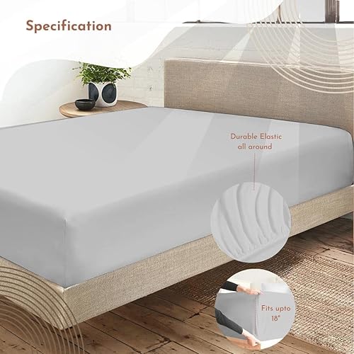 Miniatura 5 de Sábanas de algodón egipcio de 1000 hilos, juego de 4 piezas, sábanas 100% algodón de fibra larga para cama tamaño King, sábanas de bolsillo extra