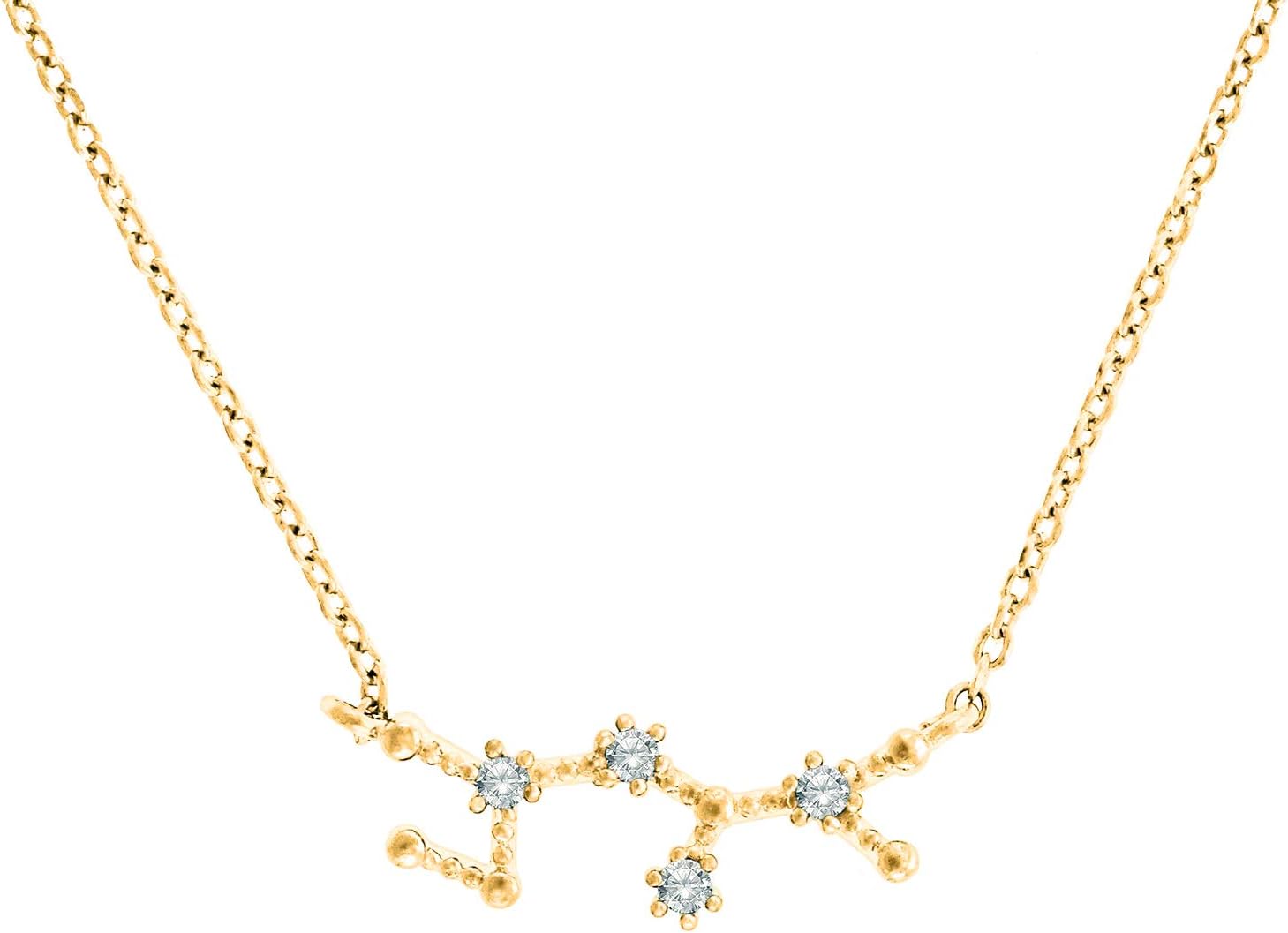 PAVOI Zodiac Necklace for Women, 14K Gold Plated Constellation CZ Choker