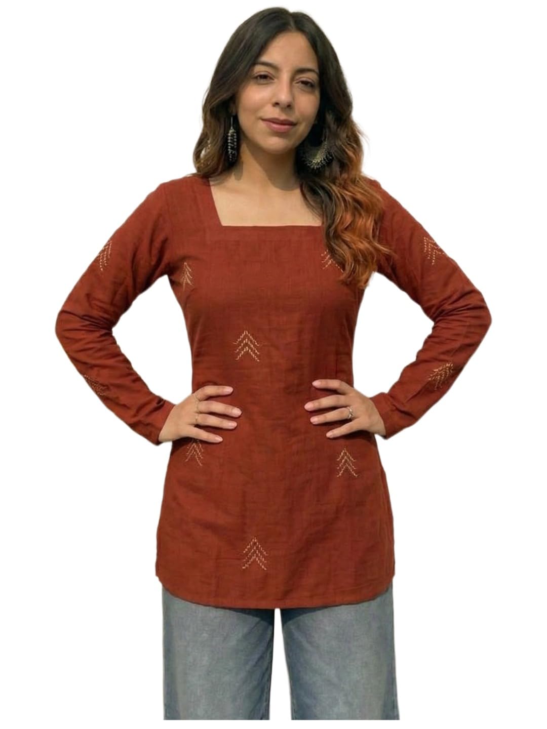 anni designer Short Kurti for Women Latest | Viscose Printed Straight Kurti Tops for Women | Stylish Short Kurtis for Woman | Casual Kurti with Jeans Styling | Trendy Kurtas for Woman-picture-51