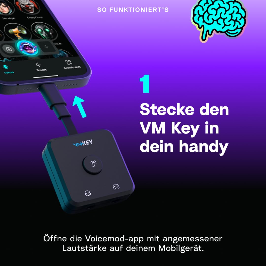 Voicemod Key - VMKey Echtzeit-Stimmverzerrer und Soundboard für Spielkonsolen (Kompatibel mit PS5, PS4, Xbox, SWITCH2)
