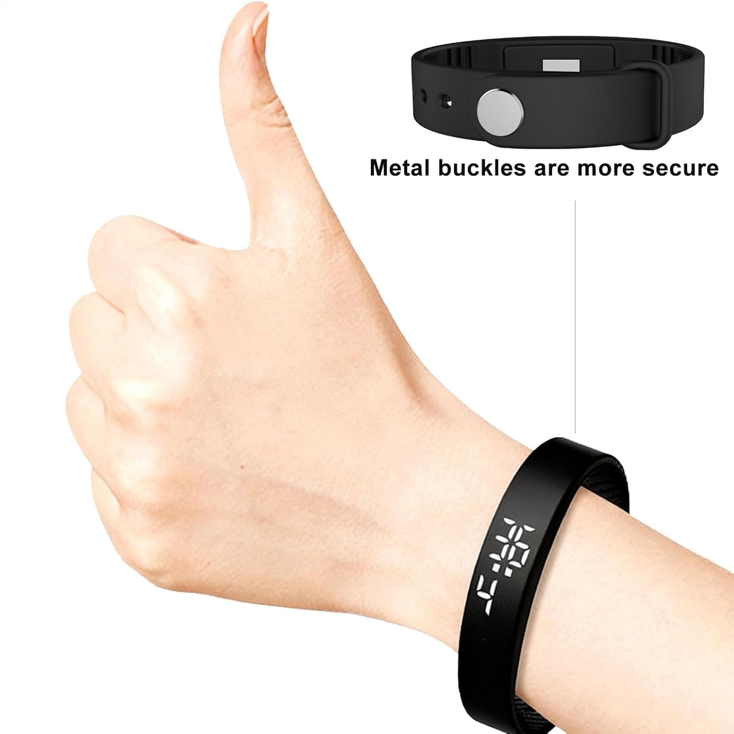 Vibrating Alarm Clock Watch for Heavy Sleepers, Silent Wake Up Bracelet & Smart Wristband, Wearable Vibration Wrist Alarm, Non-Audible Sleep Wristband for Men & Women — view 6