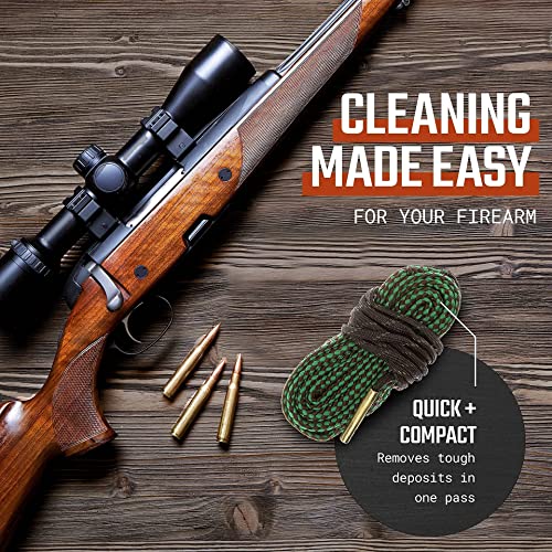 Ultimate Rifle Build Barrel Snake Bundle (.22Cal, 223Cal, 308, 300, 303,5.56 & 7.62 Mm) - Reusable And Compact For Various Caliber Sizes - Gun Cleaning Kit Supplies For Rifle, Pistol & Shotgun #TOP1