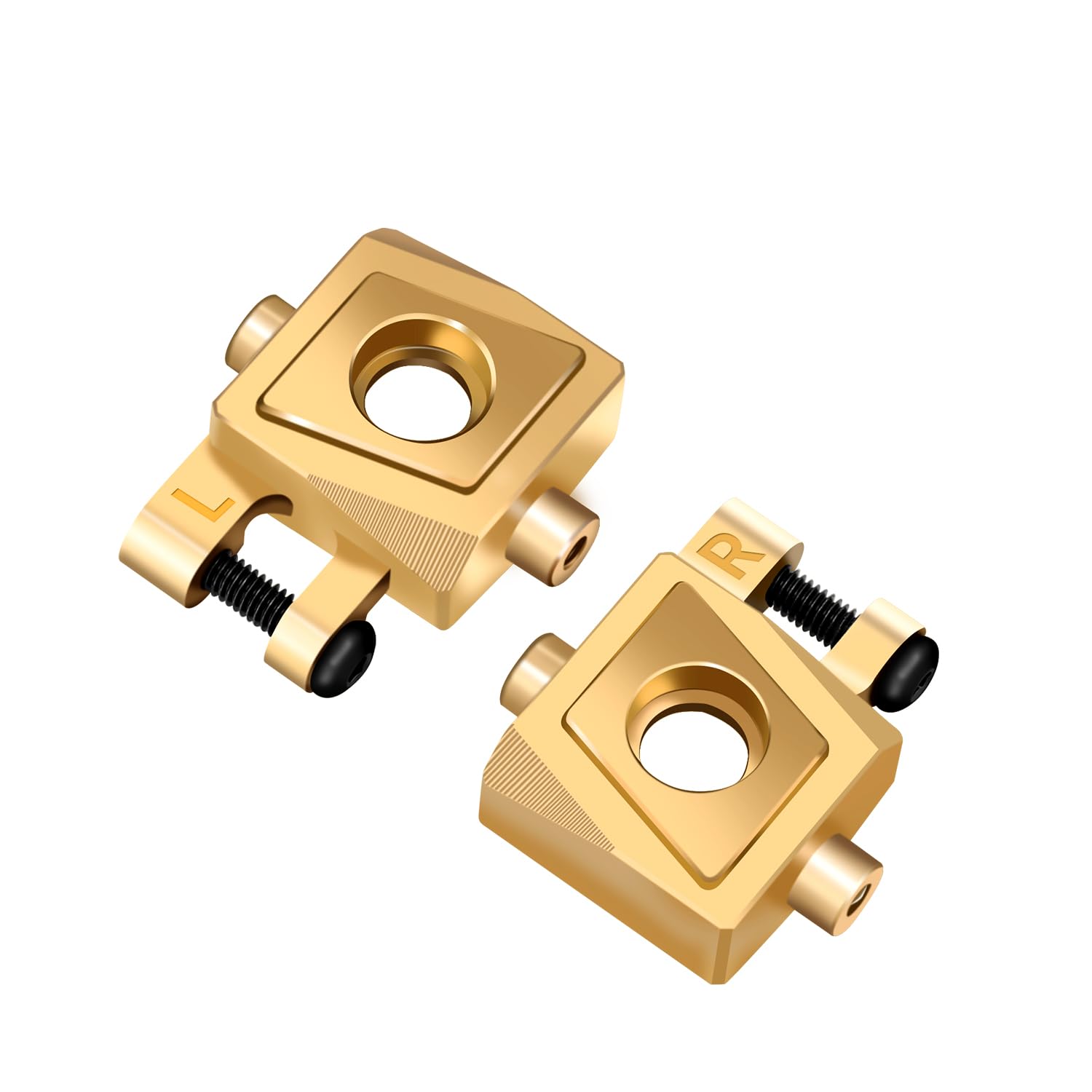 SPTOT Gold 22g Brass Steering Blocks Knuckle CNC Brass Knuckles for RC Crawler 1/18 TRX4M Upgrades Parts-Gold