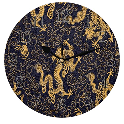 Horloge murale anti tic-tac TropicalLife dragon silencieuse chambre
