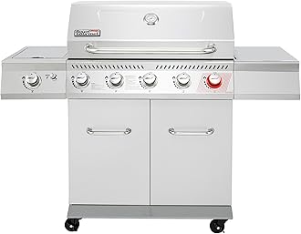 Royal Gourmet 5-Burner Propane Gas Grill with Side Burner, Stainless Steel Barbeque Grills, Silver, GA5404S