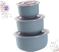 Vista 6 de NOLITOY Contenedor de almacenamiento de alimentos de 3 piezas con tapas, recipientes para refrigerador, recipientes para refrigerador, recipiente