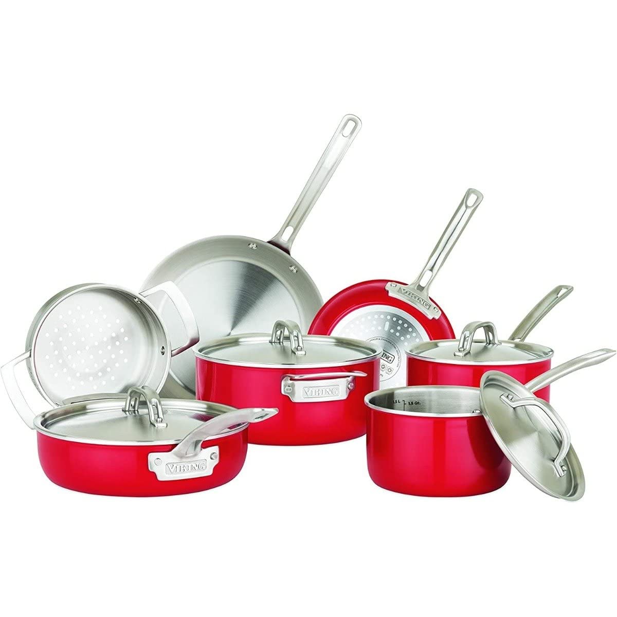 Amazon.com: Viking Multi-Ply Color 2-Ply 11pc Cookware Set with