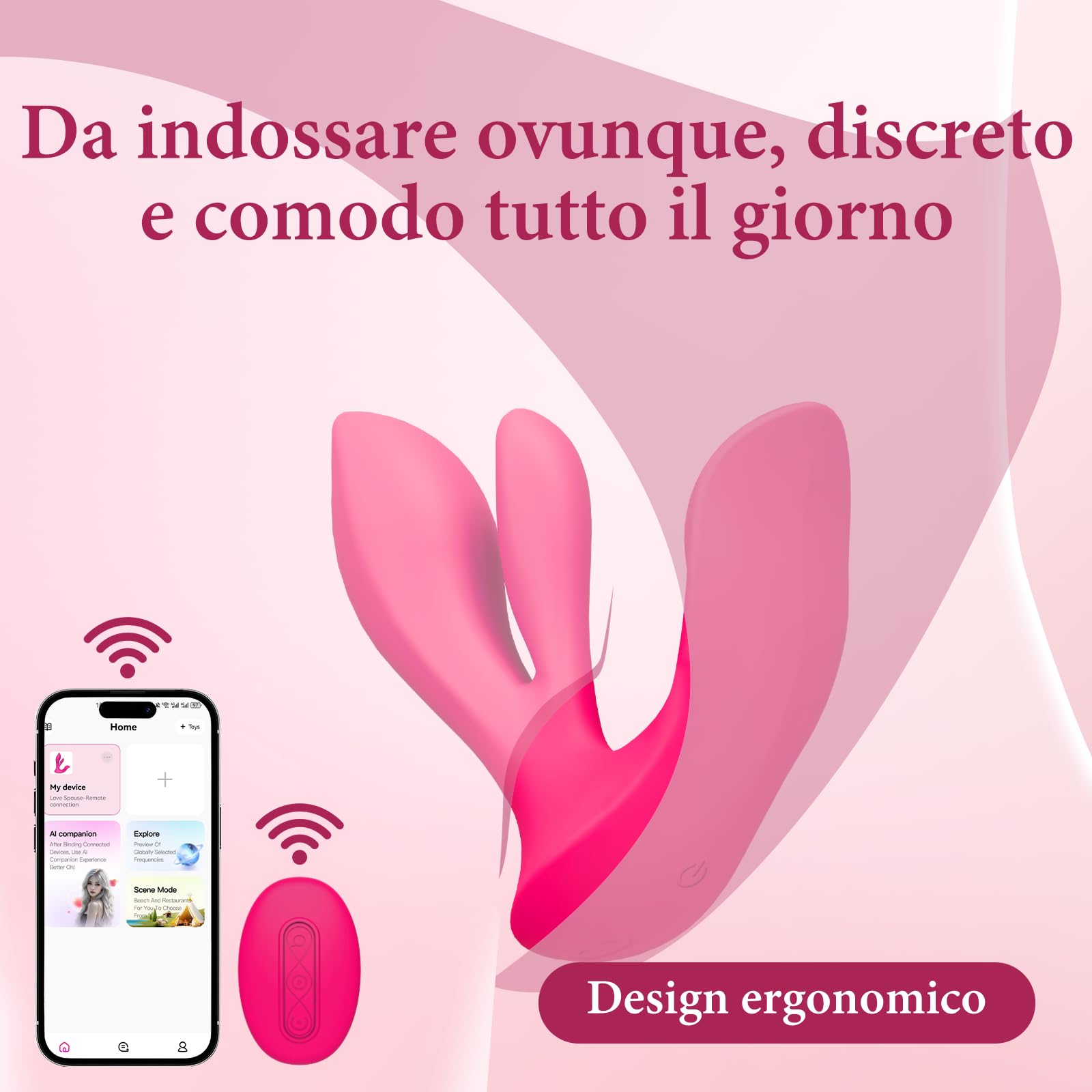 Vibratoreper Donna, Ovetto Vibrante Donna Telecomando e APP, Vibratore Sexytoysys Coppia Sex Toys, Stimolatore Clitoride Femminile e Punto G, Impermeabile, Silenzioso