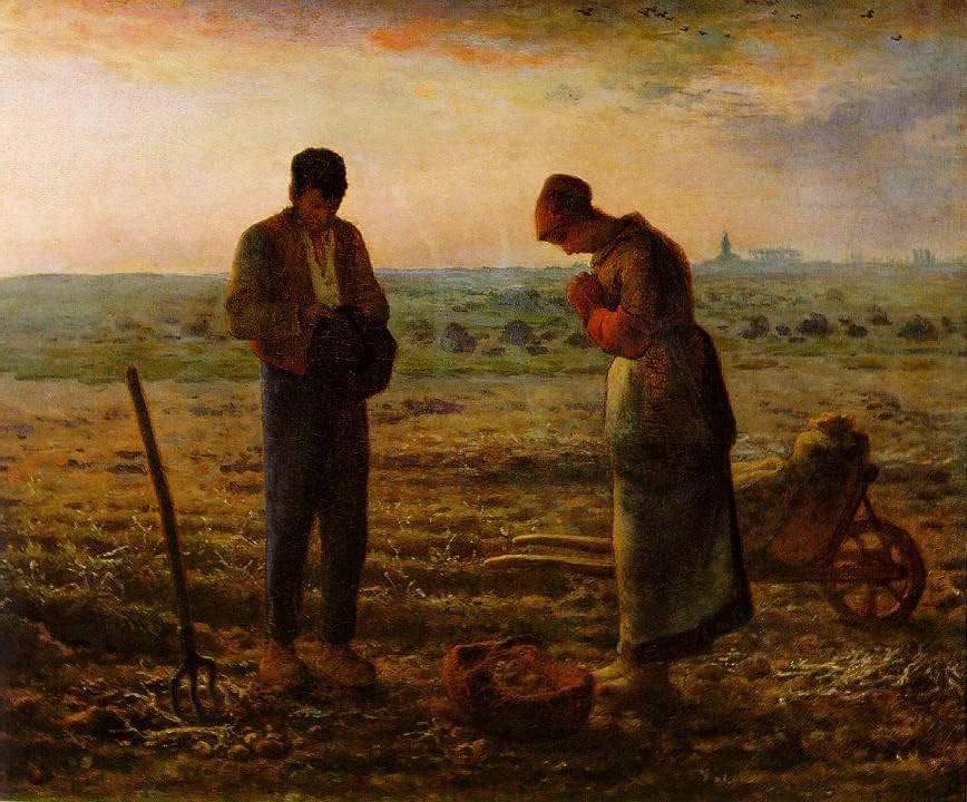 quadro su tela arte della parete Stampe Immagine Famoso l'Angelus di Jean-francois per l'arredamento del corridoio 60x90cm