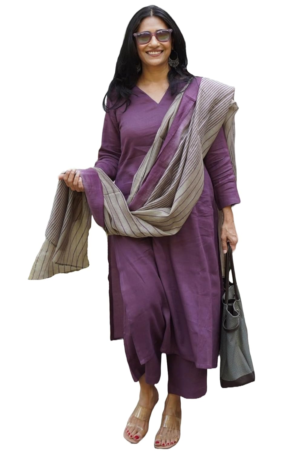 ANNI DESIGNER Women's Rayon Blend Solid Straight Kurta with Pant & Dupatta - Image 9