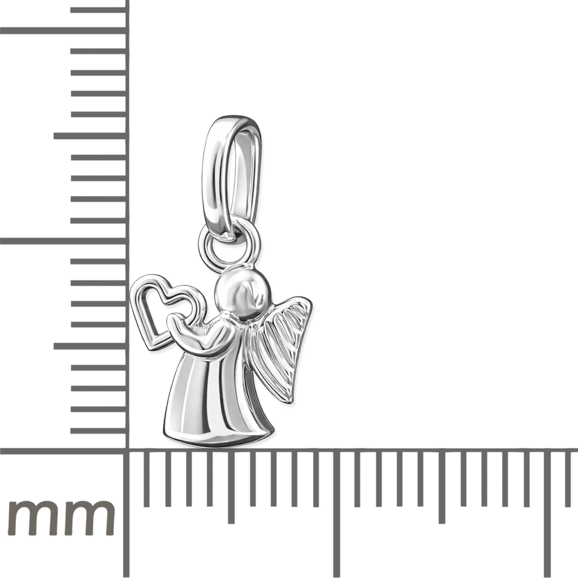 CLEVER SCHMUCK Taufgeschenk Schutzengel Silber + Taufring mit Zirkonia kristallweiß + Panzerkette 34 cm STERLING 925 im Taufe Etui weiß