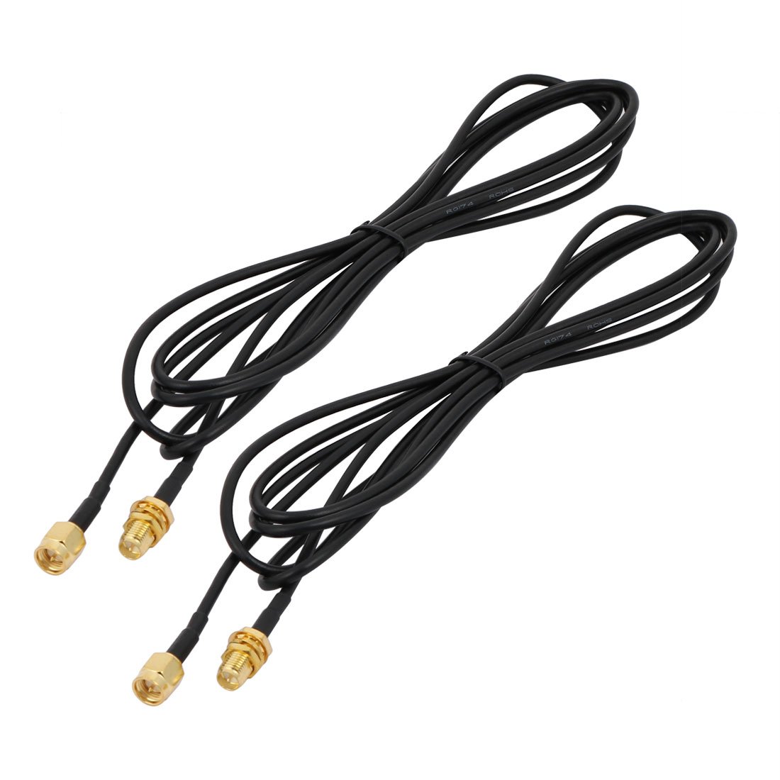 Aexit 2pcs RG174 Distribution electrical Antenna Extension Cable SMA Male to Male