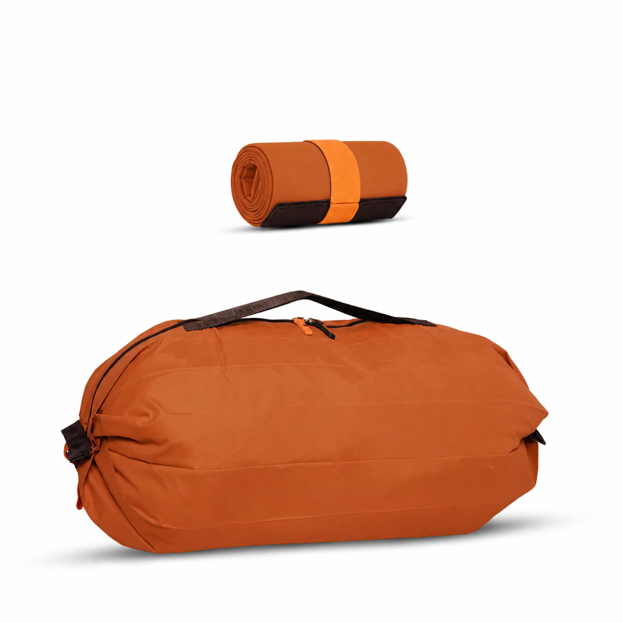 Burrito Foldable Duffel Bag Large Travel Luggage, Lightweight Water-Resistant Carry-On Gym, Portable Travel Organizer, Holds Up to 20 kg, Folds into a Compact Burrito-Shaped Pouch. (Warm Brick)-image-6