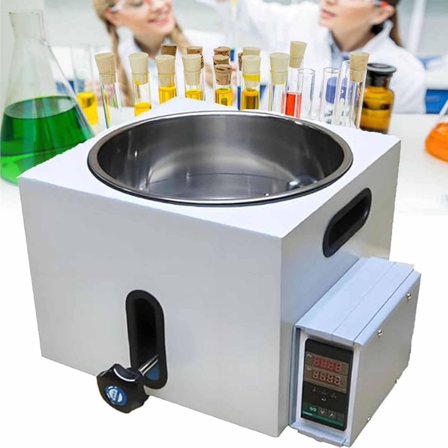 Cyfrowy termostatyczny podgrzewacz do kąpieli wodnej do laboratorium, stal nierdzewna 2 l, precyzyjna kontrola temperatury do eksperymentów, badawcze urządzenie grzewcze