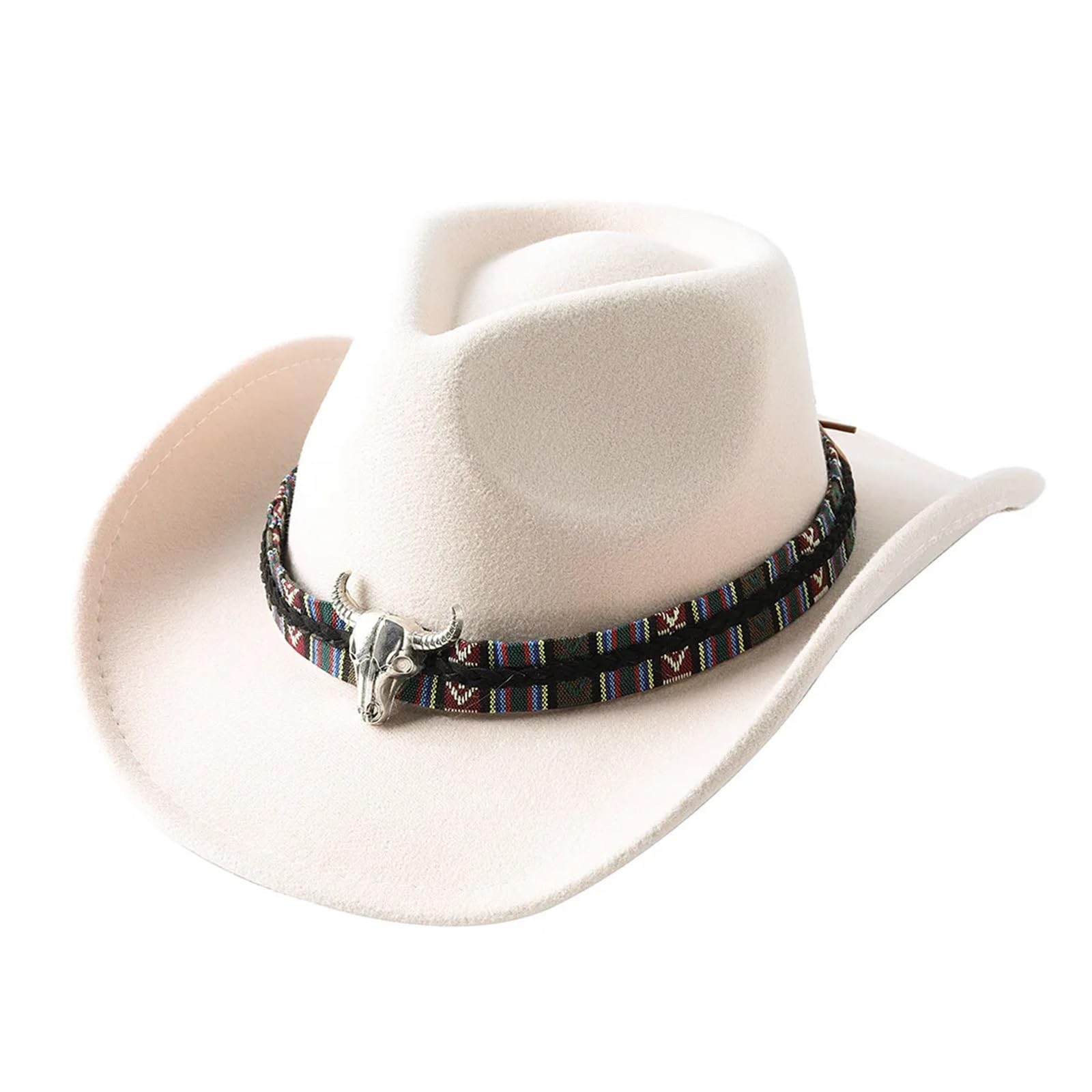 Sombrero Cowboy Sombrero de vaquero, accesorios cabeza vaca, sombrero, fieltro monocromático, for hombres y mujeres, ala grande, for exteriores Retro