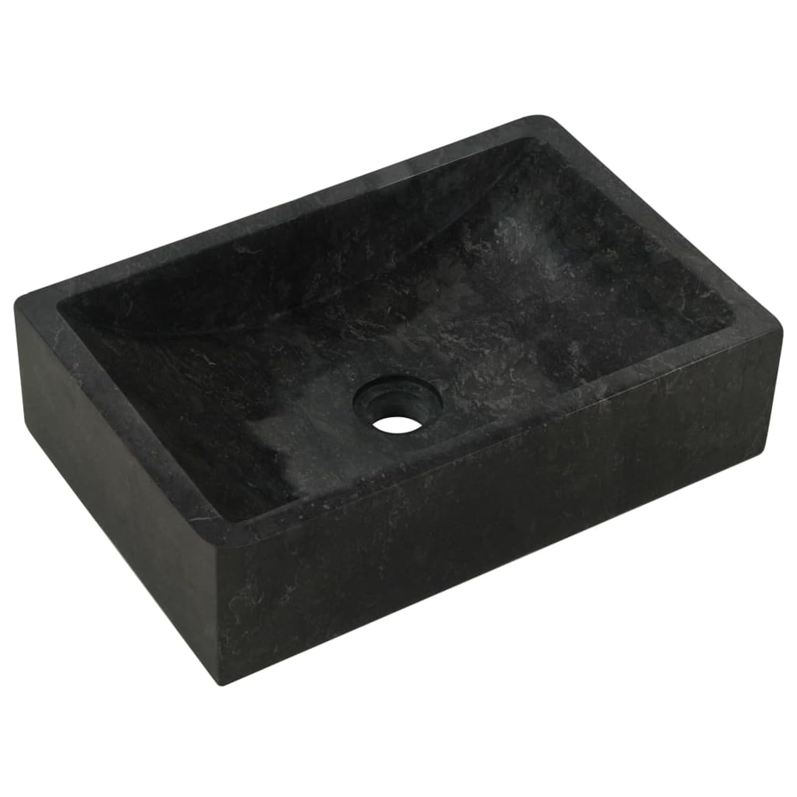 Lavabo de mármol Negro con Brillo 45x30x12 cm Lavado De Bano Lavabo Suspendido