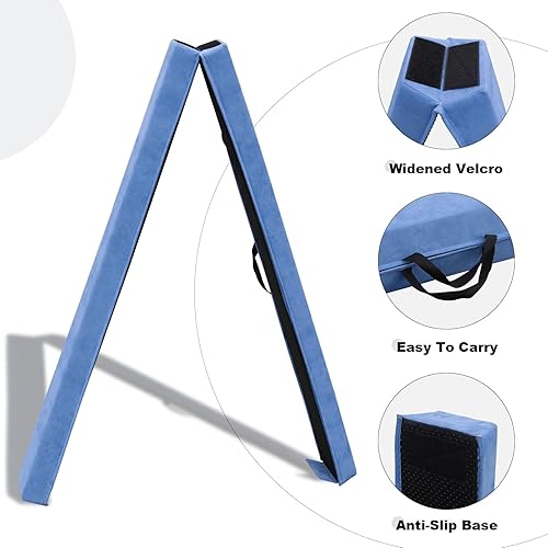 Miniatura 10 de FINCOME Haz de equilibrio de 8 pies9 pies10 pies equipo de gimnasia plegable para niños, haz de equilibrio para niños pequeños con base de goma