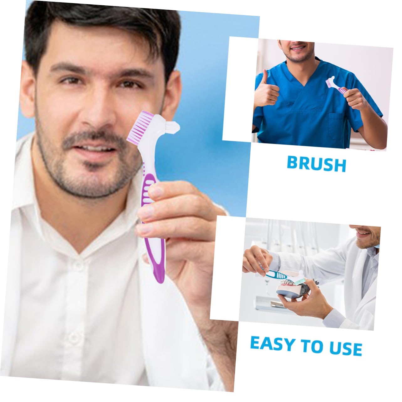 5 Set Spazzola Per La Pulizia Della Protesi Difficile Spazzolini Da Denti Pulito Setole Spazzolino Pp 4 Pezzi*5