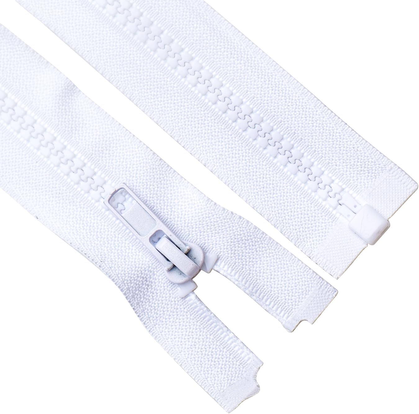 Sawoake 2PCS #5 13 Inch Separating Jacket Zippers for Sewing Coats Jacket Zipper White Molded Plastic Zippers Bulk Tailor DIY Sewing Tools for Garment/Bags/Home Textile