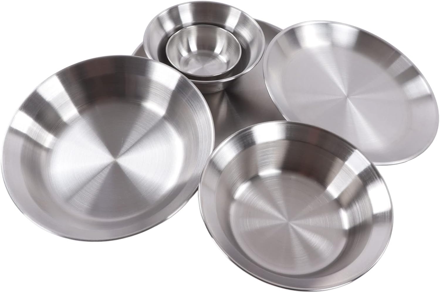 12 Piece Camping Dinnerware Set, Stainless Steel Plates and Bowls, Complete Messware Kit with Storage Bag, Excellent for Outdoor Hiking and Camping