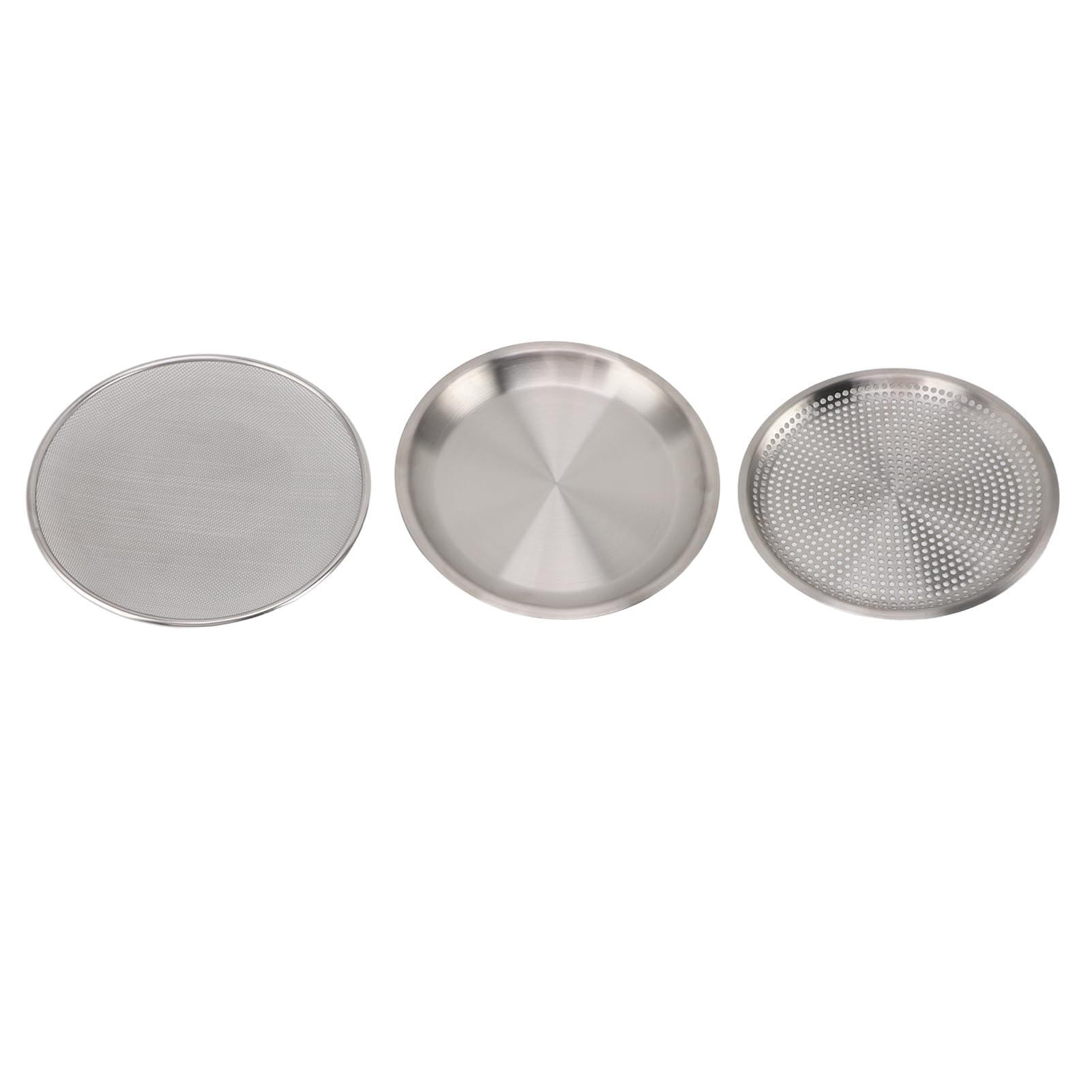 Colino in Acciaio Inox 304, Ciotola Grande Set con Manico Ergonomico (Disco a maglia fine, disco, disco con foro)
