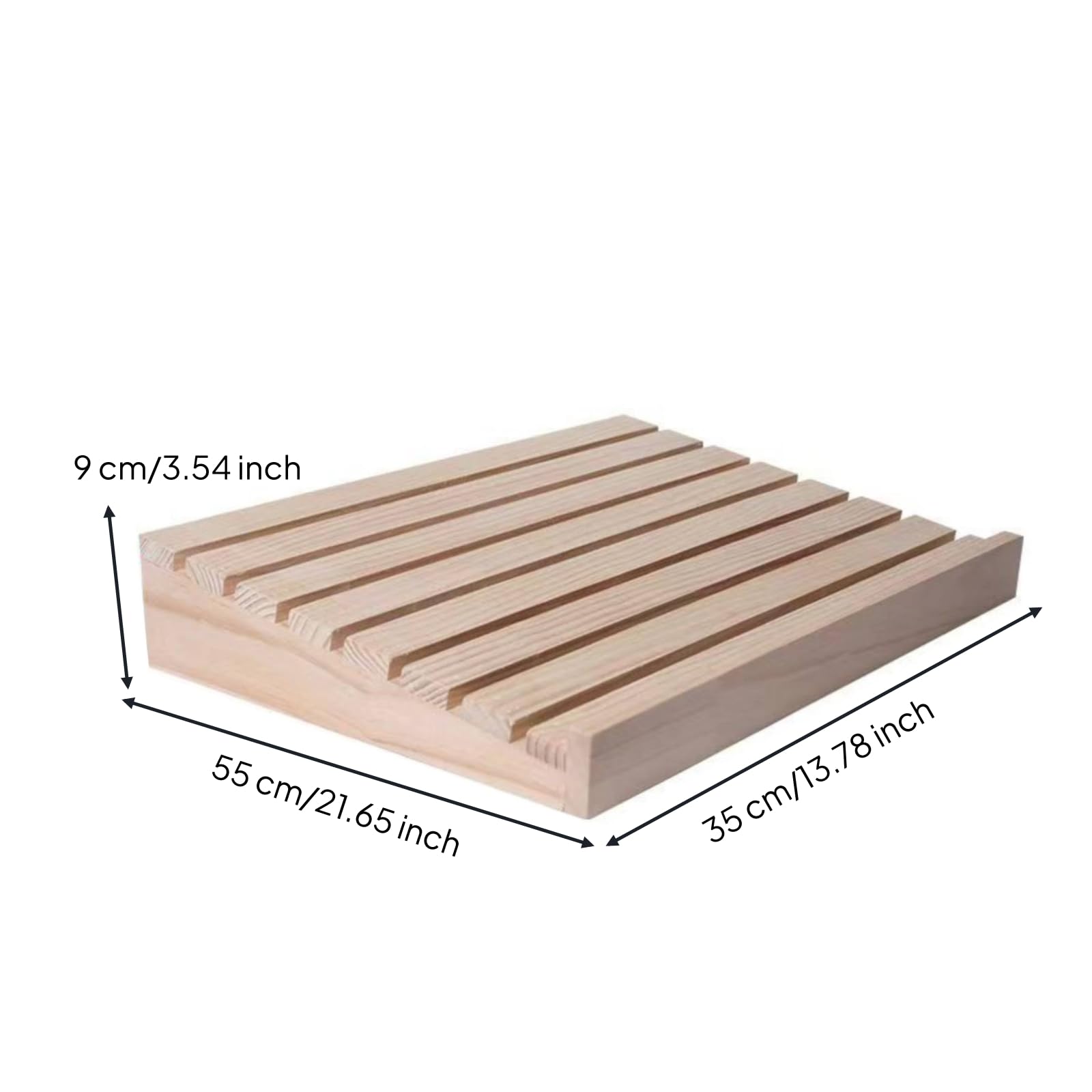 Vassoio in Legno con Doghe Resistente Espositore Rustico Alzatina per Pasticceria, 55x35x9cm