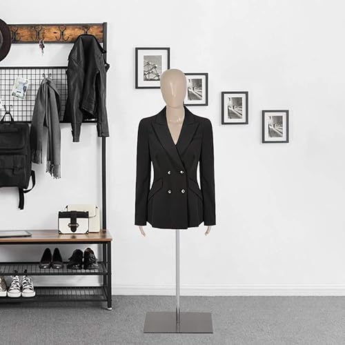 Miniatura 2 de Maniquí masculino femenino con forma de torso, maniquí de costura, 39-56 pulgadas42-59 pulgadas, altura ajustable, modelo de maniquí, cabeza de