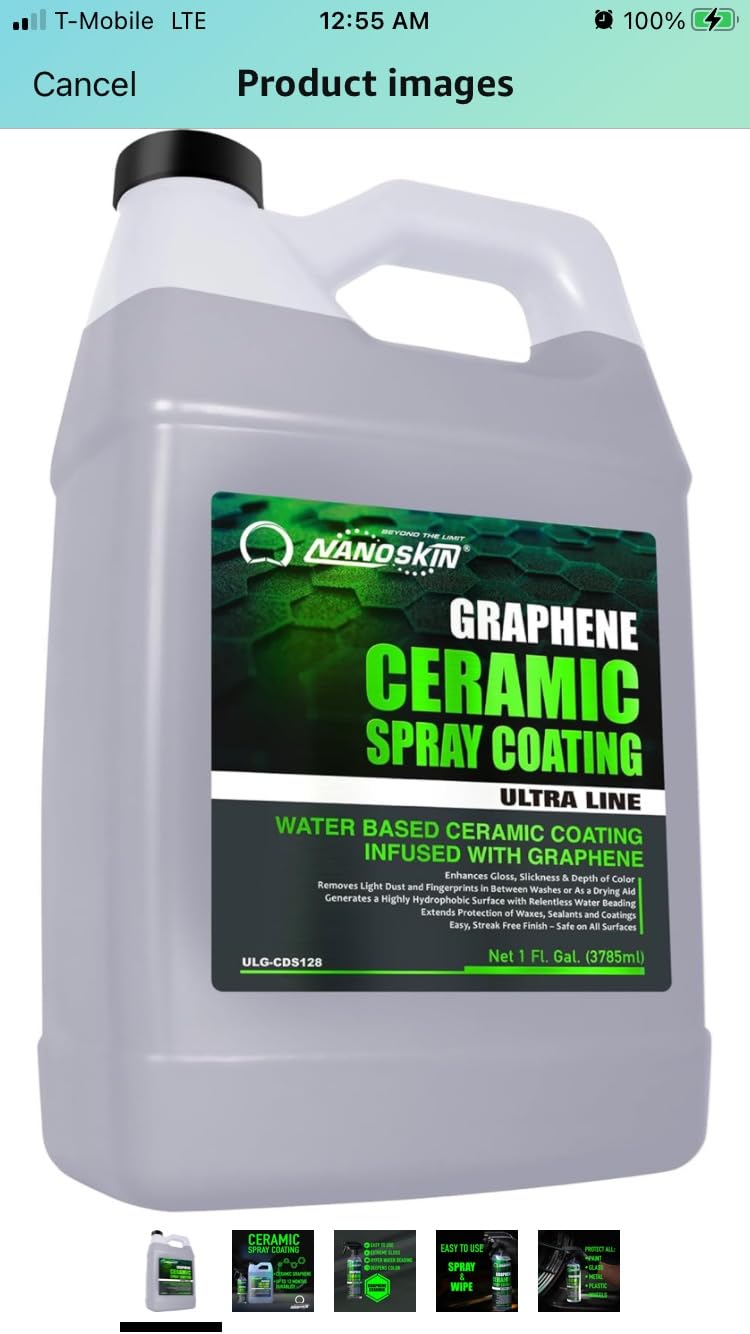 Nanoskin Graphene Ceramic Spray Coating 1 Gallon – Water Based Super ...