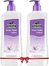 Pure Roots Kesar Malai Body Lotion 400ml (Pack of 2) | Nourishing & Hydrating Moisturizer for Men & Women | Fast Absorbing, Non-Sticky Lotion for All Skin Types