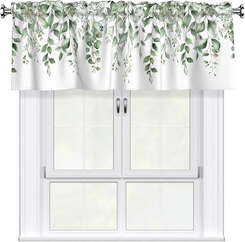 Miniatura 15 de Cenefa navideña para ventana - Cenefa de cortina de muñeco de nieve con bolsillo para varilla, árbol de Navidad, copo de nieve, tratamiento rojo