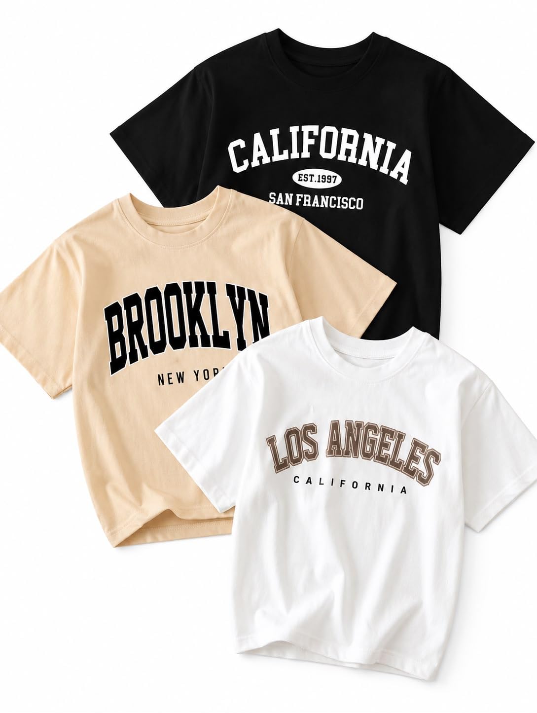 Generic City Graphic Print T-Shirt, Pack of 3 - Image 1