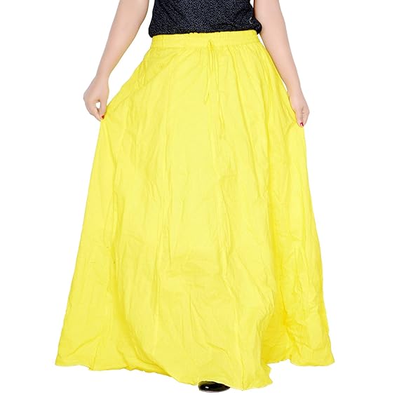 Women's White Skirt 42 inch Length Cotton Long Skirt