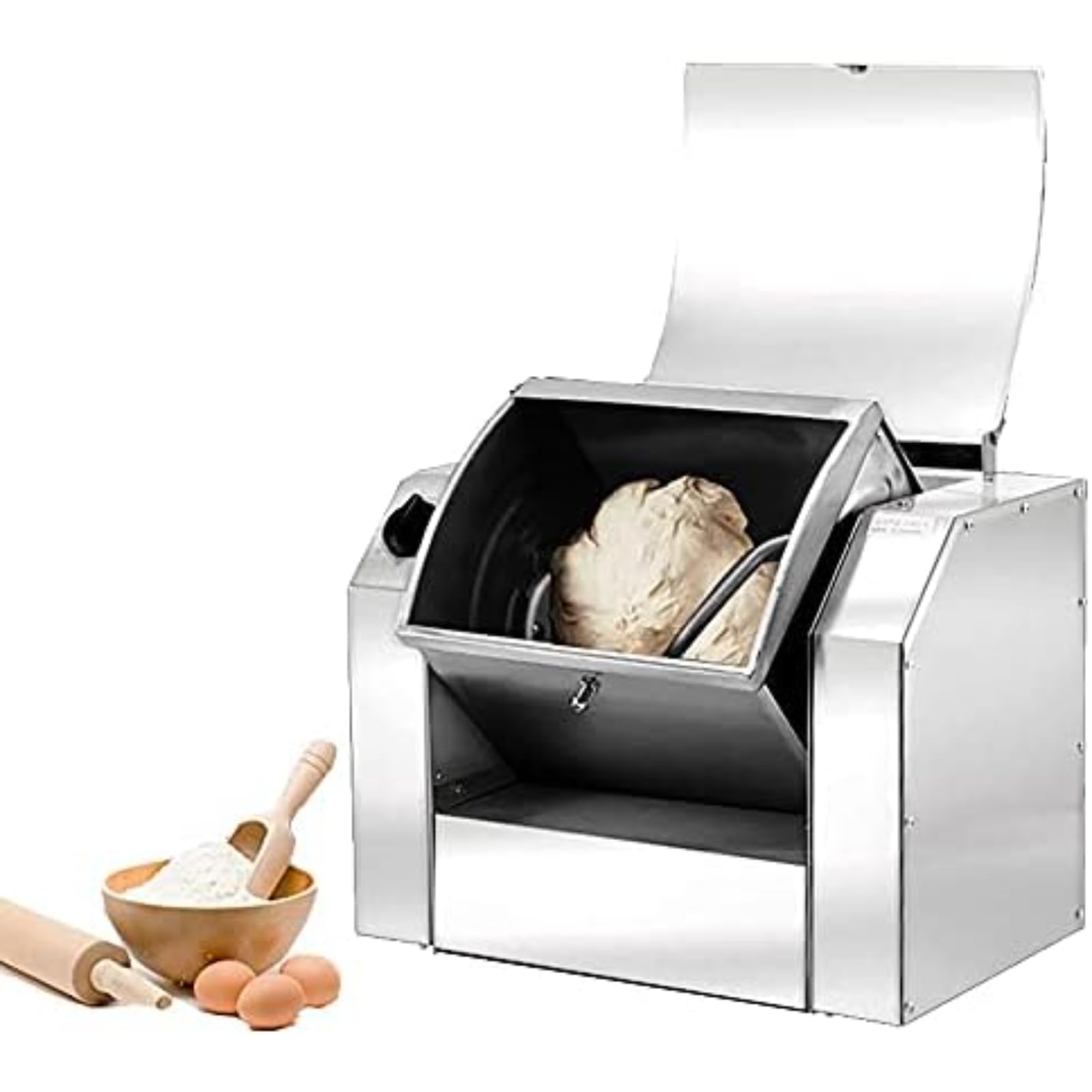Komercyjny mikser do makaronu 5 kg miska 1500 W silnik 3-biegowy zegar ze stali nierdzewnej o dużej wytrzymałości do chleba pizzy makaron makaron kuchnia kuchnia srebrny