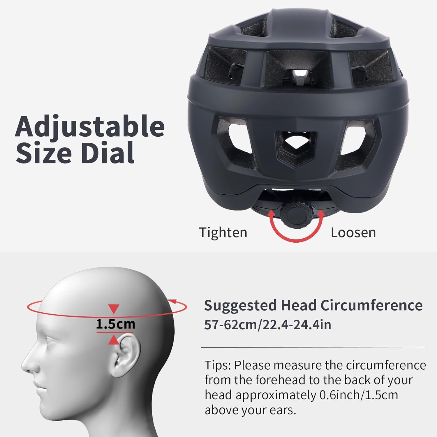 Mountain Bike Helmet for Adults - Dual Shell Lightweight MTB Bicycle Helmet Adjustable for Adults Men Women Youth