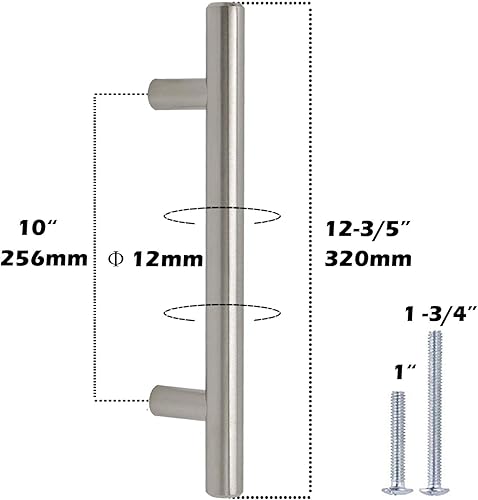 Miniatura 6 de Gobrico - Tirador de níquel satinado para muebles, cajones, armarios, aparadores, vestidores, 10 unidades