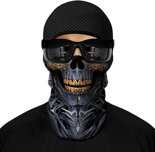 Pasamontañas 3D, máscara de esquí para motocicleta, máscara de cara completa al aire libre, capucha táctica para la cabeza, máscara de fantasmas y