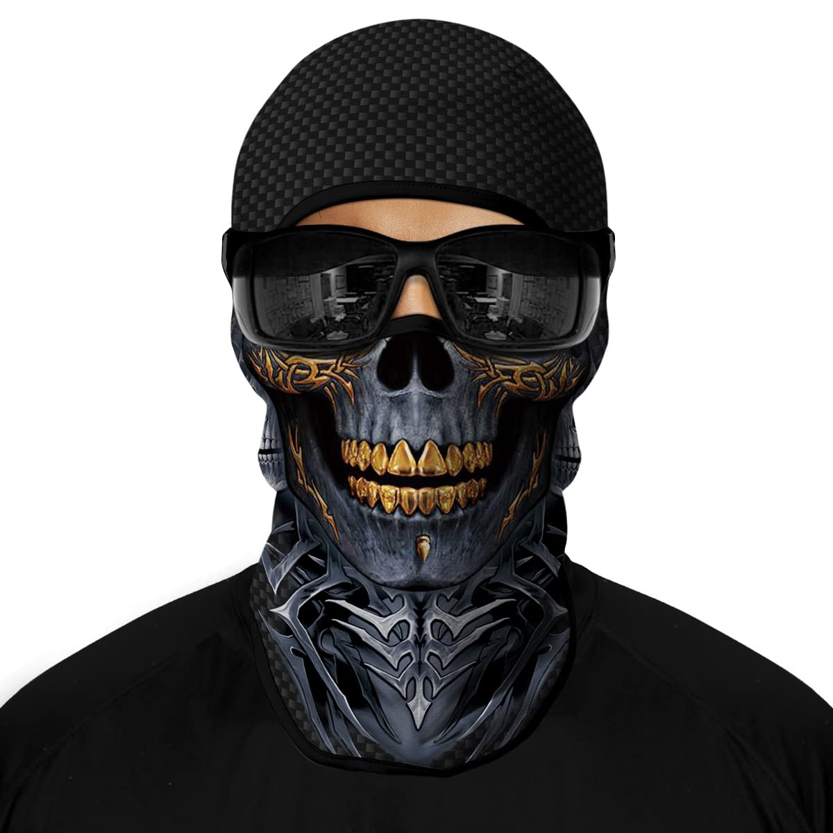 3D Balaclava Ski Mask Motorcycle Full Face Mask Outdoor Tactical Hood Headwear Mask Ghosts Skull Mask Men Women for Halloween