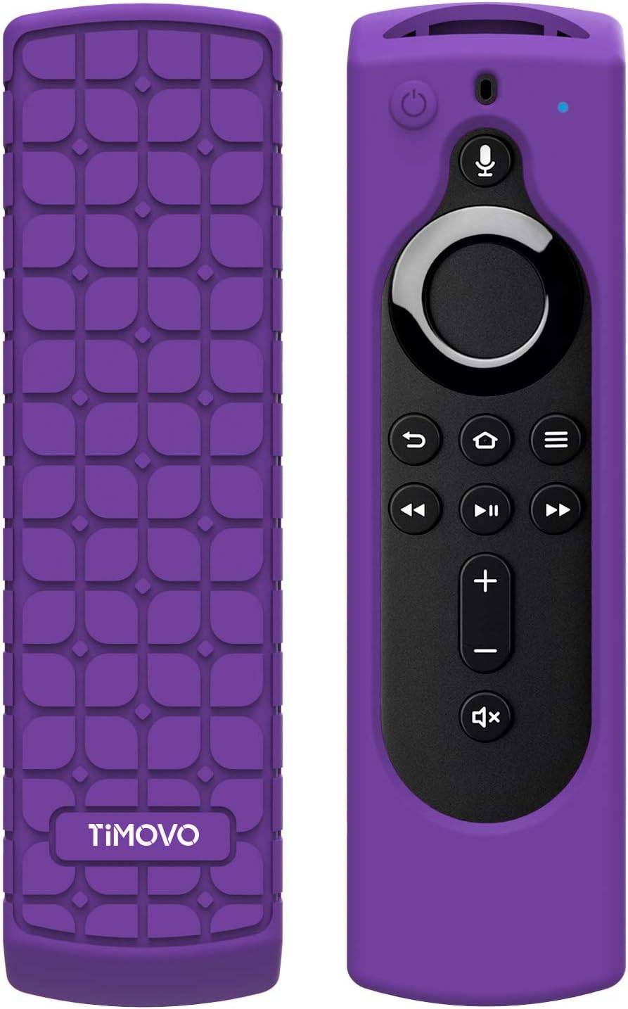 TiMOVO Protective Case Compatible for Fire TV Stick 4K Remote, Lightweight Soft Silicone Non-Slip Shockproof Cover Fit Fire TV Cube/Fire TV(3rd Gen) with All-New Alexa Voice Remote (2nd Gen) - Purple
