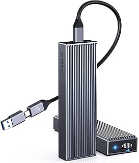 ORICO M.2 NVMe 10Gbps SSD Case, NVMe Toolless Enclosure in Aluminum, USB3.2 USB-C Adapter for M.2 PCIe NVMe M-Key 2230/224…